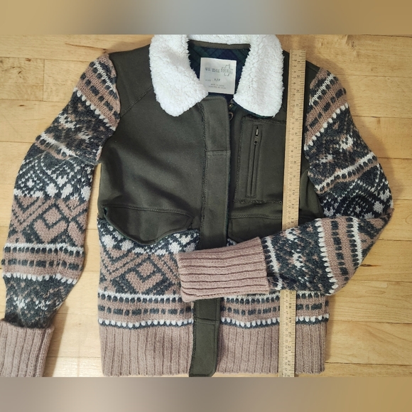 We The Free Free People Zip Fair Isle Sweater Jacket Size Small - Picture 4 of 11